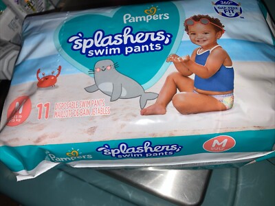 Pampers Splashers Swim Diapers Disposable Pants Medium 20-33 lb 9-15kg 11 Count