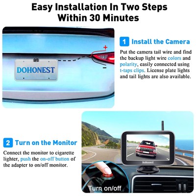 V25 HD 1080p Digital Wireless Backup Camera System 5 Inch TFT  