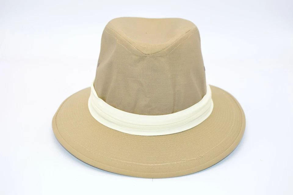 Шляпа винтажная Empire State Panama сделано в США желтовато-коричневая вентилируемая мужская размер L 7 3/8 - Изображение 2 из 4