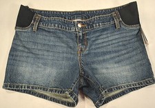 ISABEL MATERNITY Women's Midi-Shorts size 8 Dark Wash Low Rise Stretch Jean NWT
