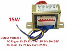 EI57 15W/15VA Power Transformer Input AC 220V/50Hz -Output AC Single/Dual 6V-36V