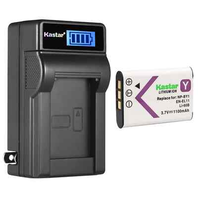 LCD Wall Charger & 1 battery for Sanyo DB-L70 Sanyo Xacti VPC-E10