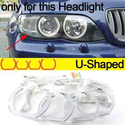 Multi-colored App control LED Angel Eyes Rings for BMW X5 E53 facelift 2004-2006