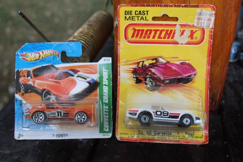 Hot Wheels Corvette Grand Sport T- Hunt Matcthc Box No 40 T-roof Toy Car Lot - 第 1/4 張圖片