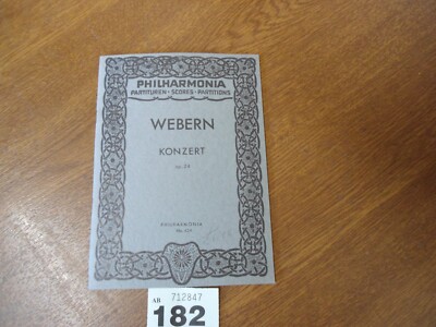 ANTON WEBERN Concert Op.24 - No.434 Philharmonia Orchestra Scores