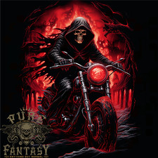 Skull Biker Motorcycle Motorbike Grim Reaper 14 Mens T-Shirt 100 Cotton