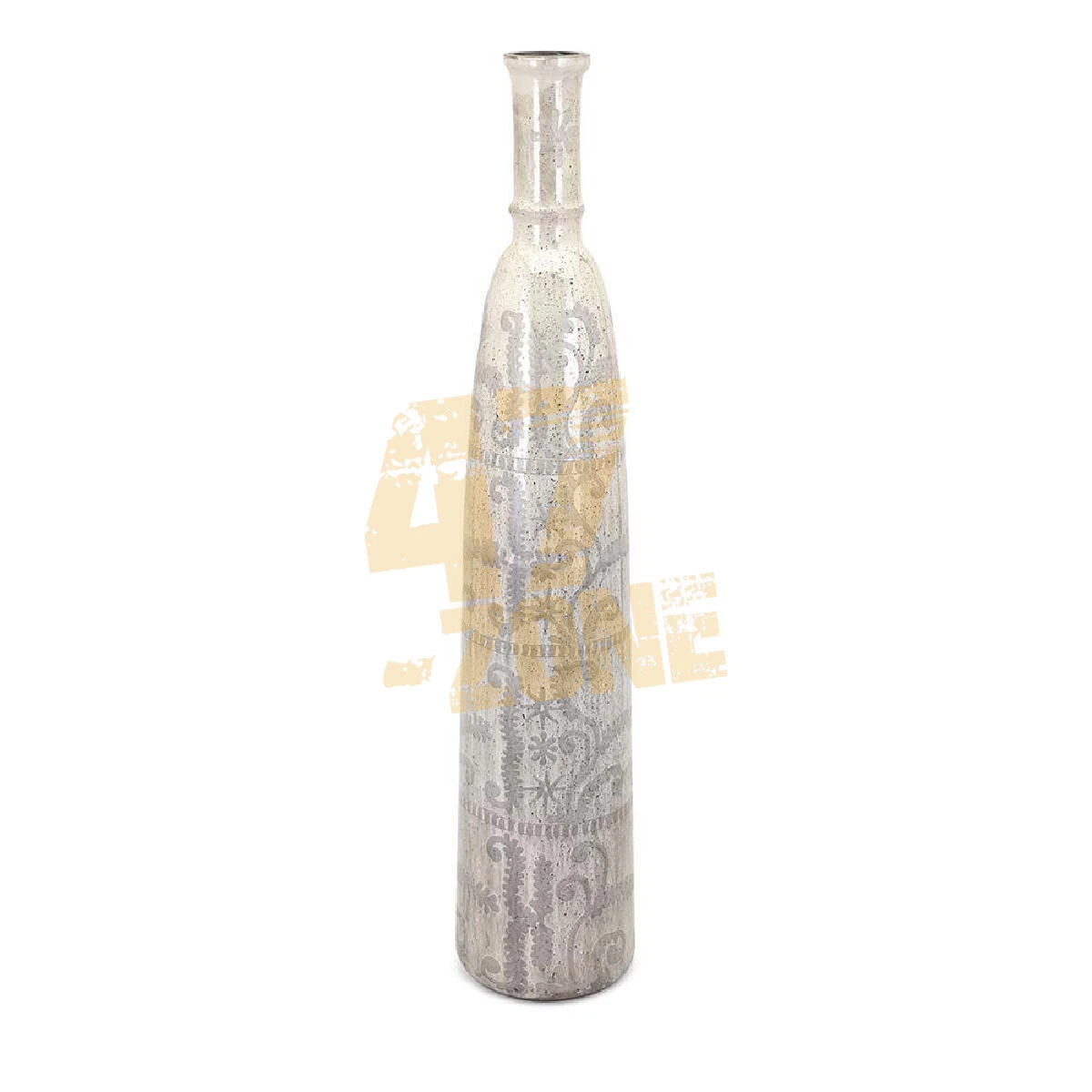 Glass Frost Large Oversized Vase Silver White Indoor Outdoor Tabletop Home Decor