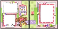 Cute As A Button - PRINTED Scrapbook Pages - OliviasPieces