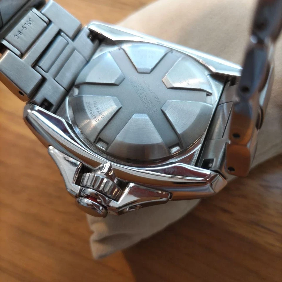 Seiko Velatura 5D44-0AA0 Day Date Stainless Steel Kinetic Mens Watch Auth Works - image 3 of 4