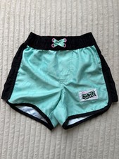 Disney Mickey Mouse Kids Swim Shorts lined size 2 mint green,black,pink elastic