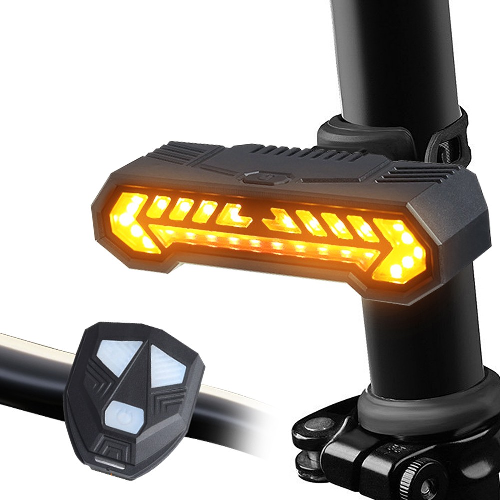 Wireless Bike Turn Signal Tail Light with Remote Control- US