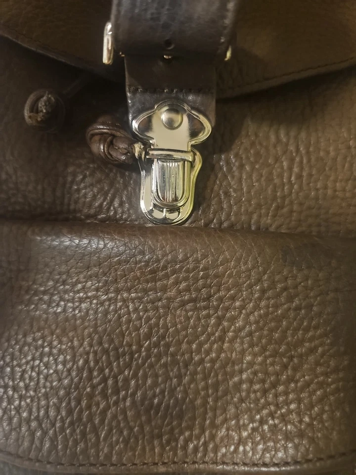 Mochila de cuero marrón vintage Eddie Bauer Foto 2 de 4