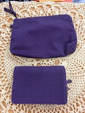 Thirty One Purple with Polka Dots Cosmetic Case  Small Zipper Wallet