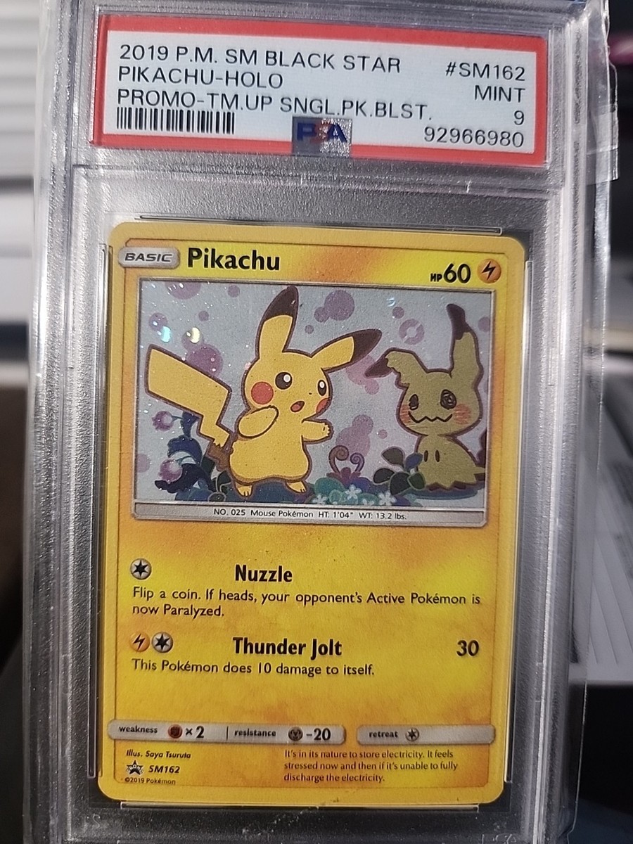 ピカチュウ ミミッキュ 英語版 PROMO SM162 PSA9 Pikachu SM162 Black Star Promo Team Up Blister Pack Mimikyu Sun
