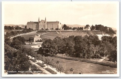 Vintage Trondheim Norges tekniske Høiskole Postcard by Mittet & Co