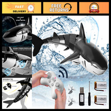 Remote Control Shark Toy 1:18 Scale - 2.4GHz Electric Pool RC Fish with Light