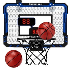 Indoor Basketball Hoop for Kids - Over The Door Mini Hoop with LED Lights, El...