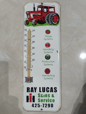 Vintage Thermometer International Havester Ray lucas Tin merchandise