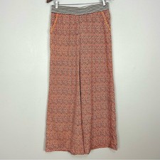 Anthropologie Ranna Gill Zig Zag Palazzo Pants Women s Size M Wide Leg Pull On