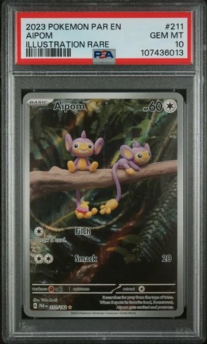 2023 POKEMON PAR EN-PARADOX RIFT ILLUSTRATION RARE #211 AIPOM PSA 10