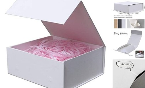 7.8x7x3.1 Inches,White Gift Box with 1 Count (Pack of 1) White 7.8x7x3.1 Inch