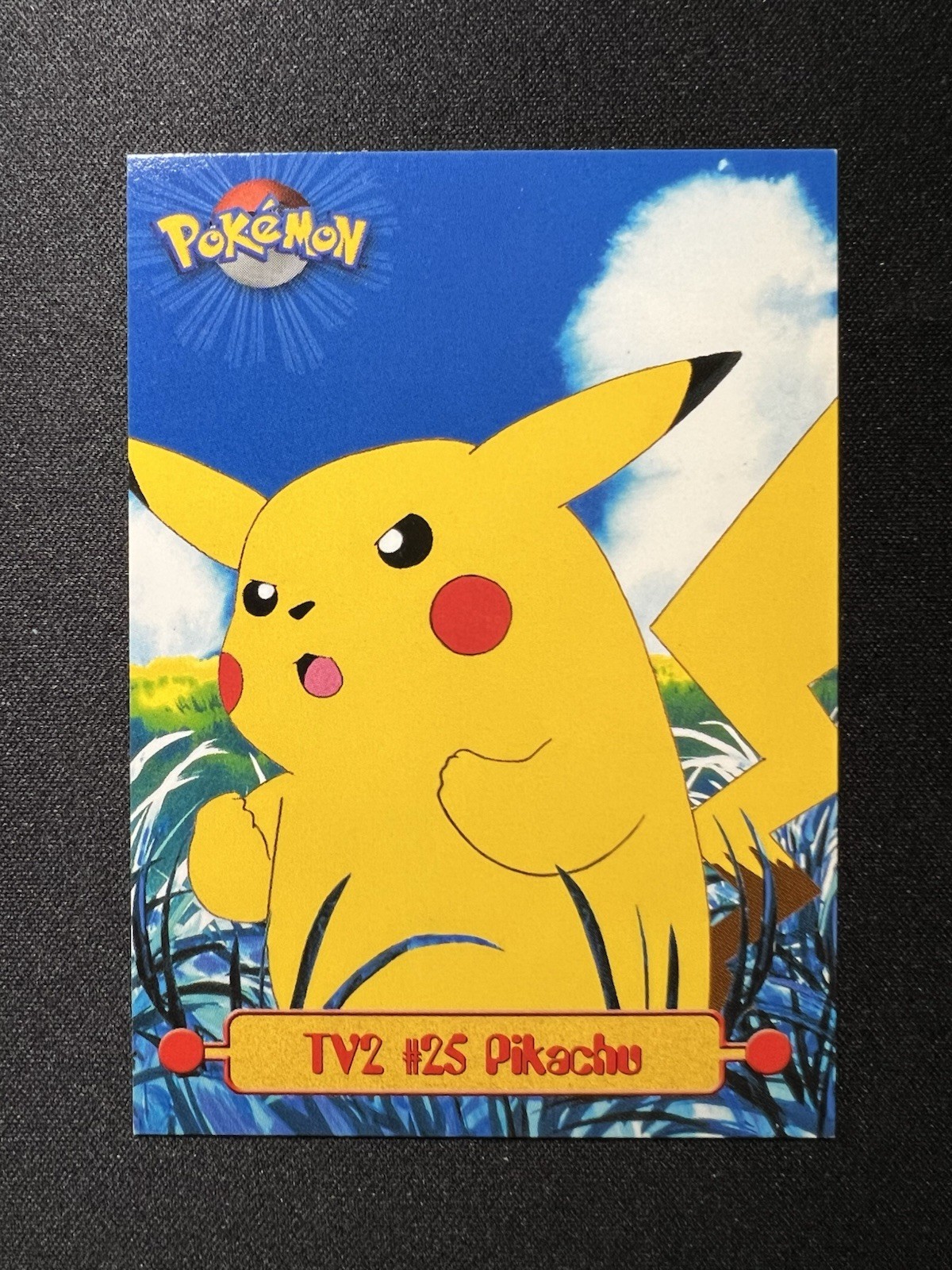 PIKACHU 1999 Topps Pokemon TV Animation Edition Series 1 Blue Logo TV2 # 25