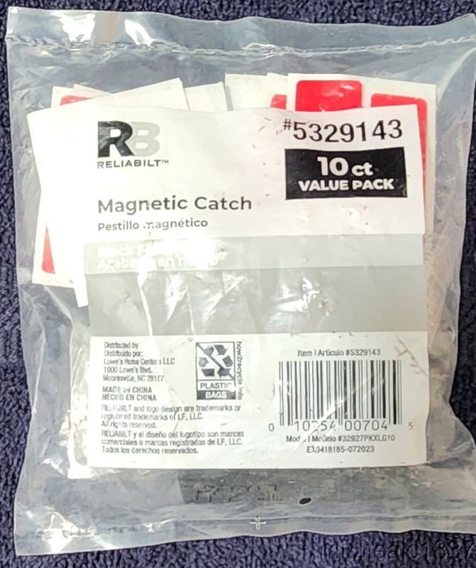 Reliabilt 1.6 Inch 41-mm Black Magnetic Catch Cabinet Latch 10 - Pack Brand New!