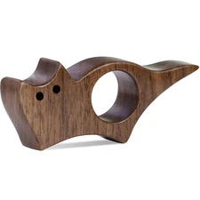 1pc Wooden Cat Dog Bookmark Cute Page Holder Rings for School & Reading - NEW