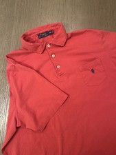 Ralph Lauren Men's XL Polo Shirt Red Pocket Preppy Short Sleeve