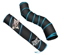 S Cat Tunnel Collapsible Pop-up Pet Tube Hideaway Play Toy with Ball 1 Way, ...