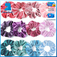 Haargummis Scrunchies Samt Pastellfarben 12 StüCk Elastische HaarbäNder Damen