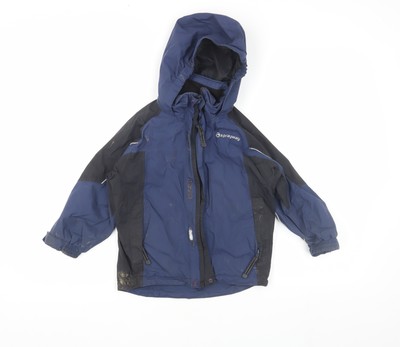 Sprayway Jungen blau/schwarz Parka Jacke 4-5 Jahre wasserdicht mit Kapuze