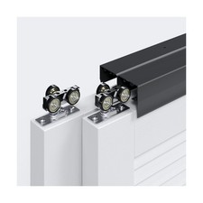 EaseLife 5FT/60in Bypass Double Sliding Pocket Door Hardware Kit,Aluminum,Com...