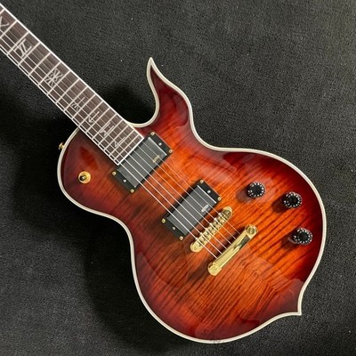 Odin Solid Body Electric Guitar Flame Maple Top Gold Hardware Fast shipping