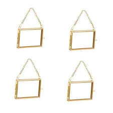 4PCS Glass Frame for Pressed Flowers, 3x2 Inch Creative Horizontal style Gold