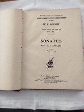 Partition ancienne sonates de Mozart, éditions Durand volume 1 reliée dos cuir