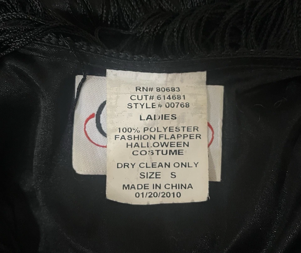 2010 Charades 1920s Black Gold 2pc Flapper Halloween Costume Dress Women’s Small - Image 4 of 4