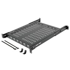1U 4-Post Vented Server Rack Mount Shelf,21.7in Deep with Adjustable Depth 13...