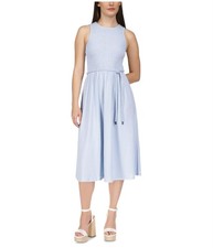 Michael Kors Womens Smocked Midi Dress
