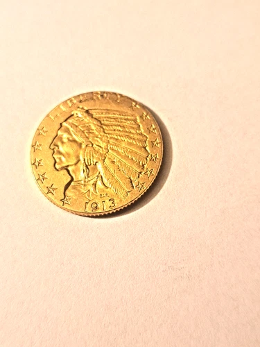 1913 Indian head 5 dollar gold coin