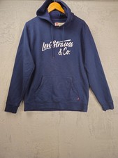 Levi Strauss  Co Navy Blue Hooded Sweatshirt Large Hoodie Fleece