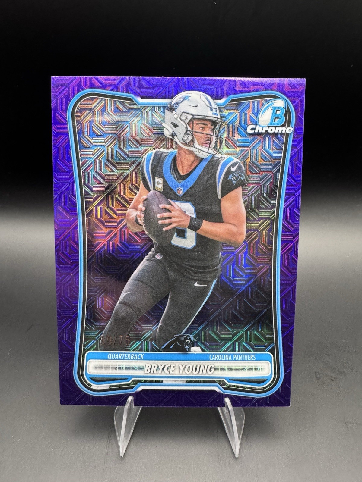 2026 Bowman Chrome Bryce Young Purple Mojo Refractor 39/75 #BCV-13 🏈 Panthers