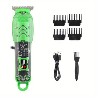 Professional Transparent Cordless Hair Clippers Rechargeable Electric Trimmer fo