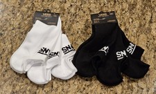 Vans Off The Wall Cushioned No Show Kick Socks 2 3 Packs Mens 9.5-13 Black/White