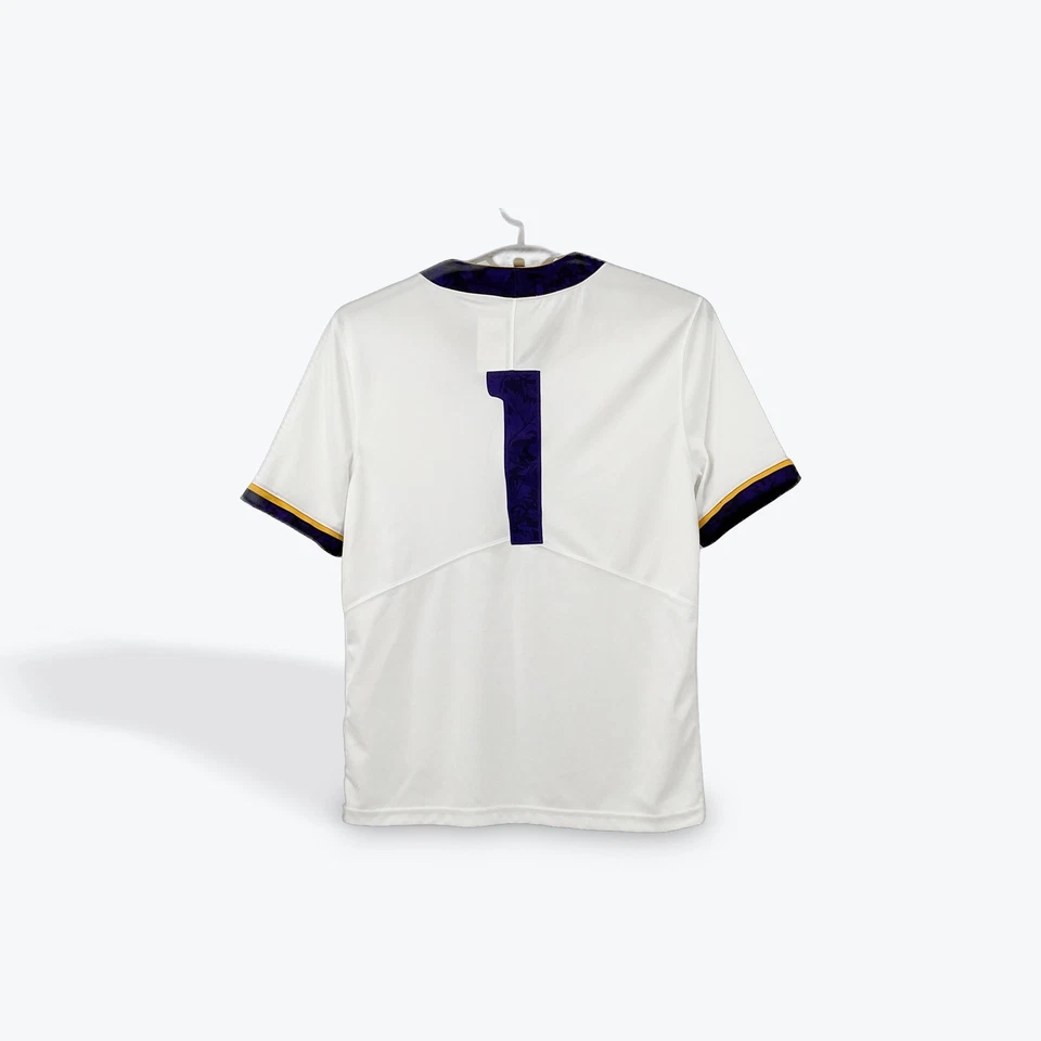 Nike LSU Tigers #1 Jersey White Purple Gold Youth Size M Football - Image 4 of 4