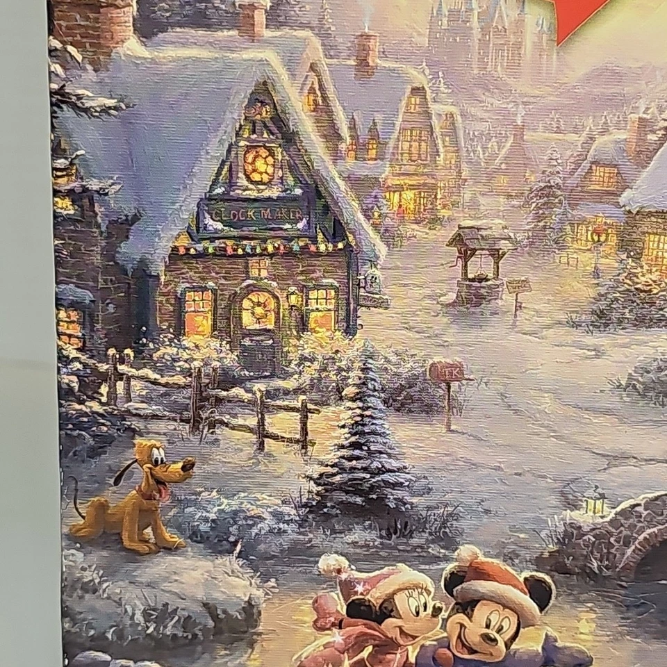 Disney Thomas Kinkade Mickey & Minnie Sweetheart Holiday 1000 puzzle Christmas   - Image 2 of 4