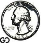 1952 Washington Quarter PROOF, Premium Quality High Grade PR++