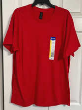 Gildan 5000 Short Sleeve Crewneck T-Shirt Unisex Heavy Cotton Red Size Large NWT