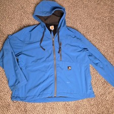 Carhartt Force Extremes Shoreline Hooded Jacket Mens 2XL Blue Zip READ STAINS