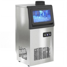 HOMCOM 45kg/24H Commercial Ice Maker Machine with Auto Self-Cleaning